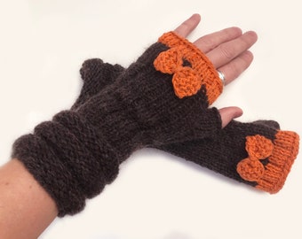 Knitted fingerless mittens/ stylish fingerless gloves