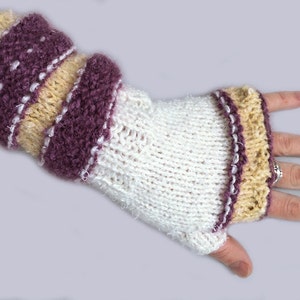 Hand knitted fingerless mittens/ fingerless gloves/ arm warmers