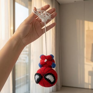 Spider-Man Crochet Pattern PDF | Amigurumi Car Hanging, Keychain Charm (Digital Download)