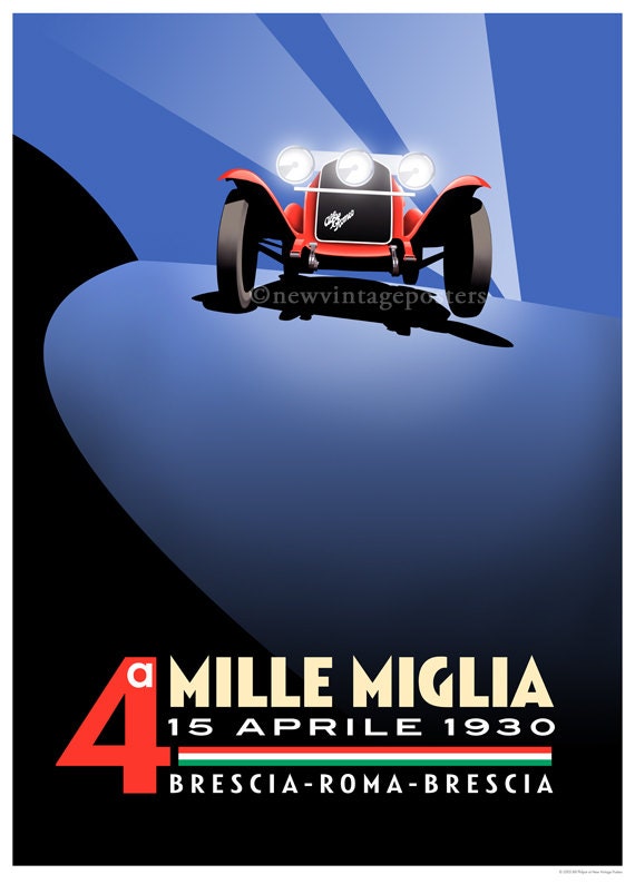 VINTAGE BUGATTI ADVERTISING A2 POSTER PRINT