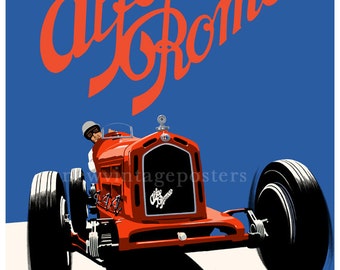 Art Deco Alfa Romeo 8C 2300 poster giclee print