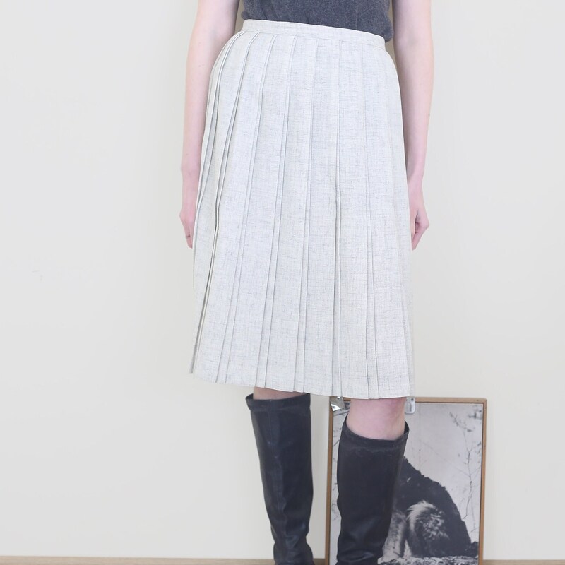 Grey Wool Pleated Skirt main image 0