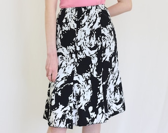 Jupe Carrière Worthington Taille 4 - Noir Et Blanc - Polyester - Longueur Sous Le Genou