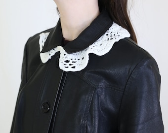 white crochet collar