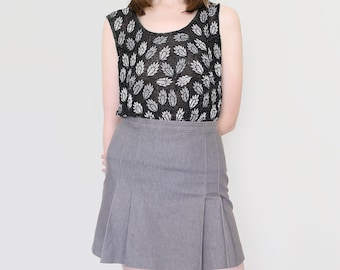 silk beaded sleeveless blouse, black semi sheer shiny top, M-L