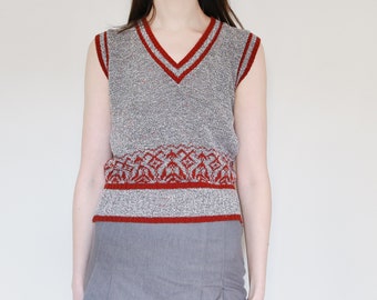 gray v neck pullover sweater vest, S-M