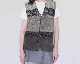 neutral colors striped vest, unisex, L
