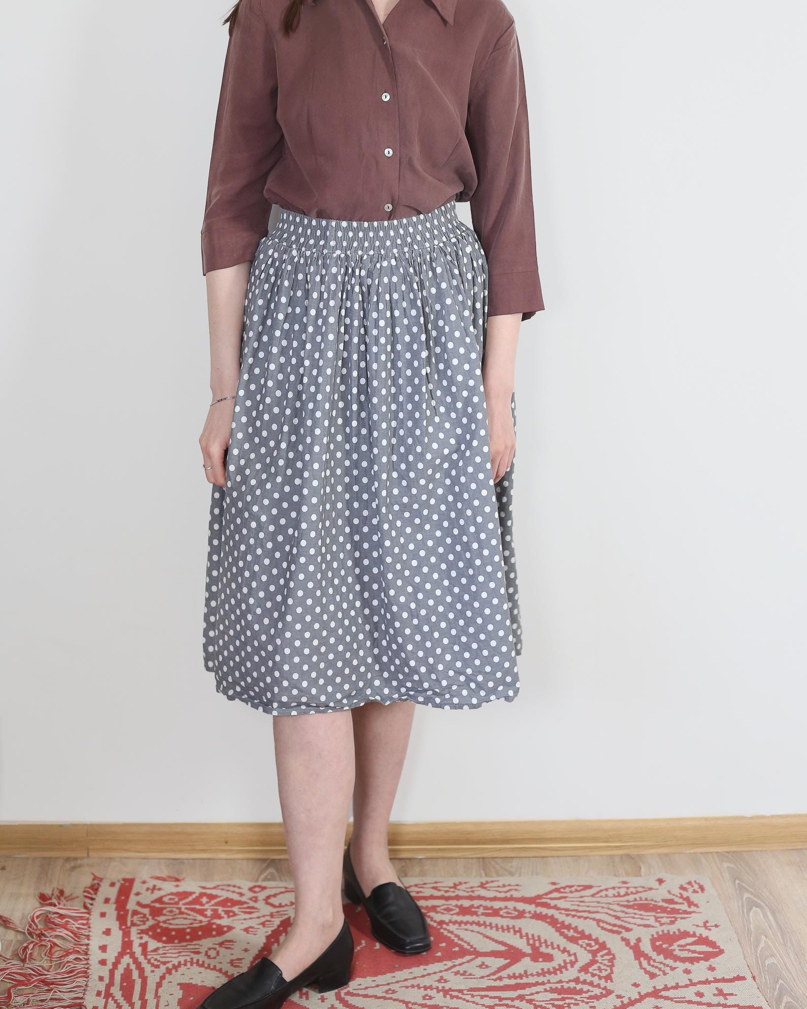 スカート Bluelea Jacquard skirt Silky jacquard skirt | Bluelea Bluelea Dot jacquard skirt Gray