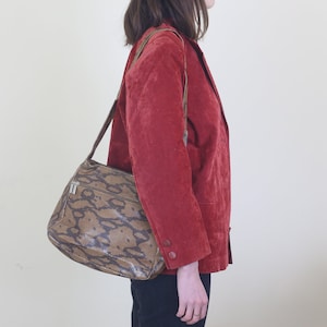 Faux Python Leather Messenger Bag - Etsy
