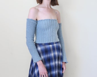 knitted tube top with sleeves, S-M