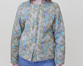 giacca reversibile trapuntata, paisley e floreale S-M