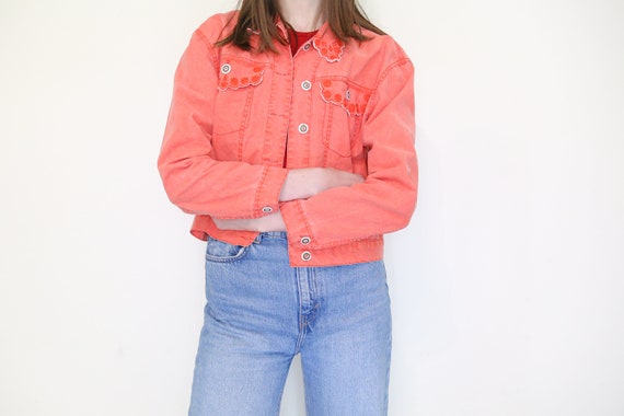 coral cropped jacket