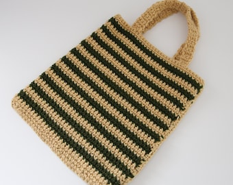 striped crochet big tote bag