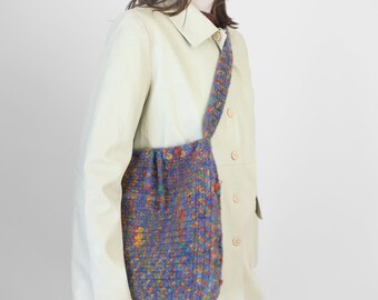 colourful crochet shoulder hobo bag