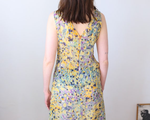 silk Kenzo dress, asymmetric mesh dress, S-M - image 7