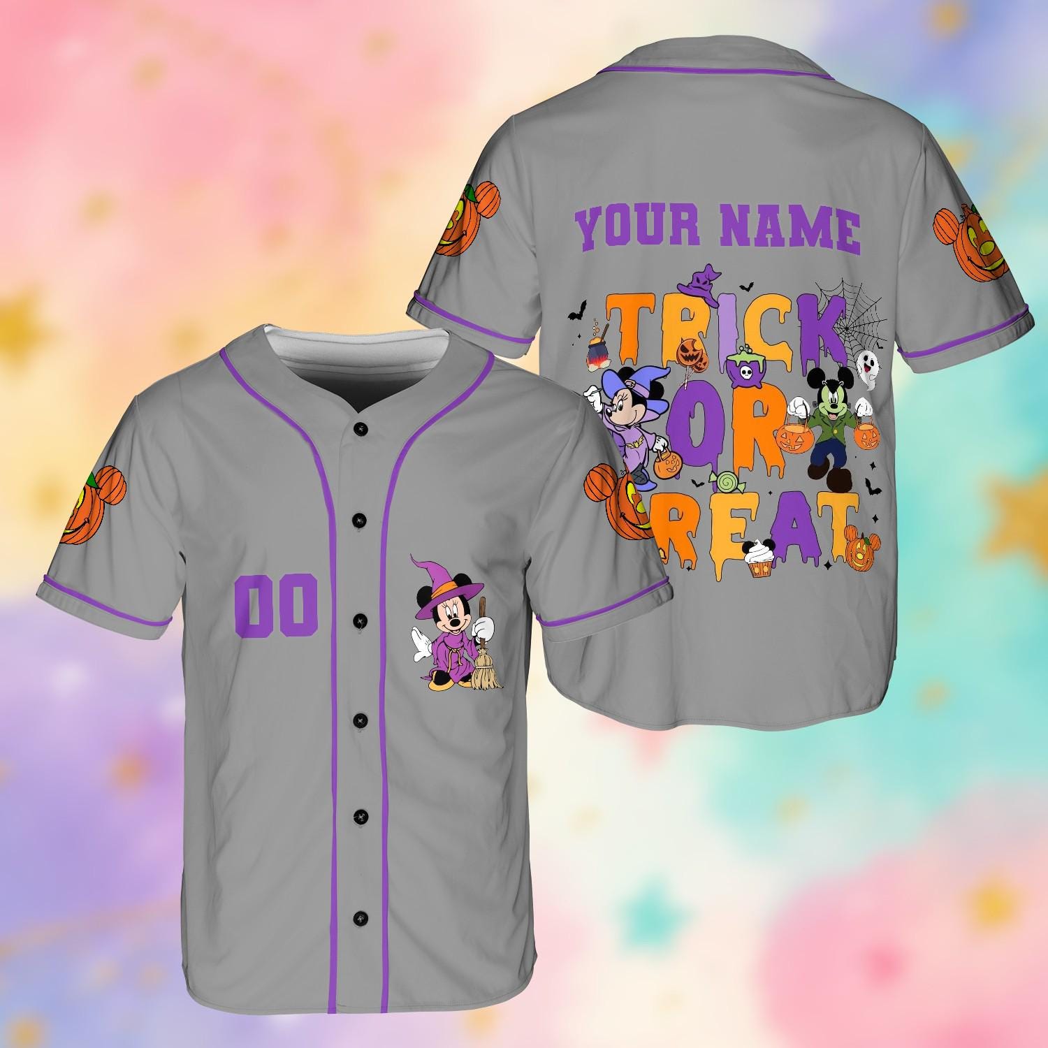 Personalized Halloween Baseball Jersey, Spooky Skeleton Character Shirt, Custom Name Number Jersey, Gothic Halloween Baseball Shirt