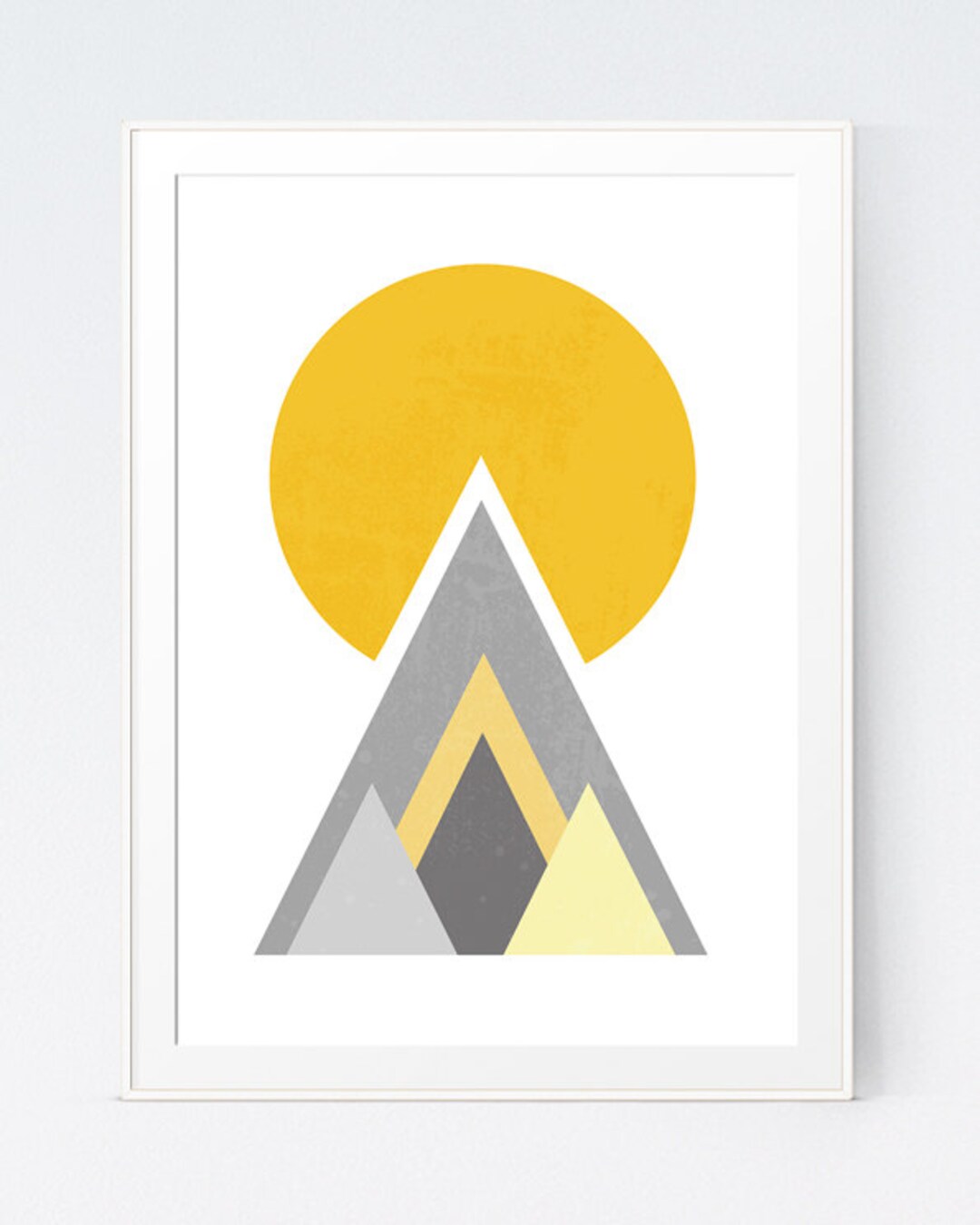 Yellow Grey Geometric Print Mustard and Gray Wall Art Gold Etsy Ireland