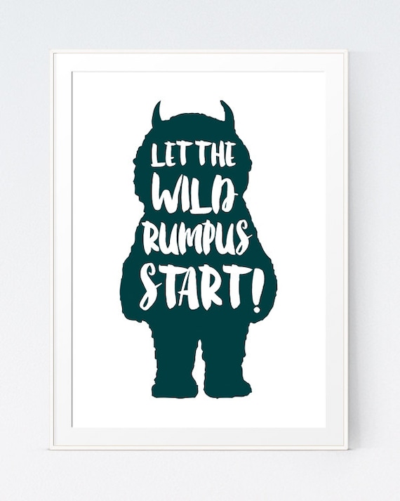 The place the Wild Aspects Are Darkish Teal Print, Nursery \ picture regarding Let the Wild Rumpus Start Printable identify The place the Wild Aspects Are Dim Teal Print, Nursery \