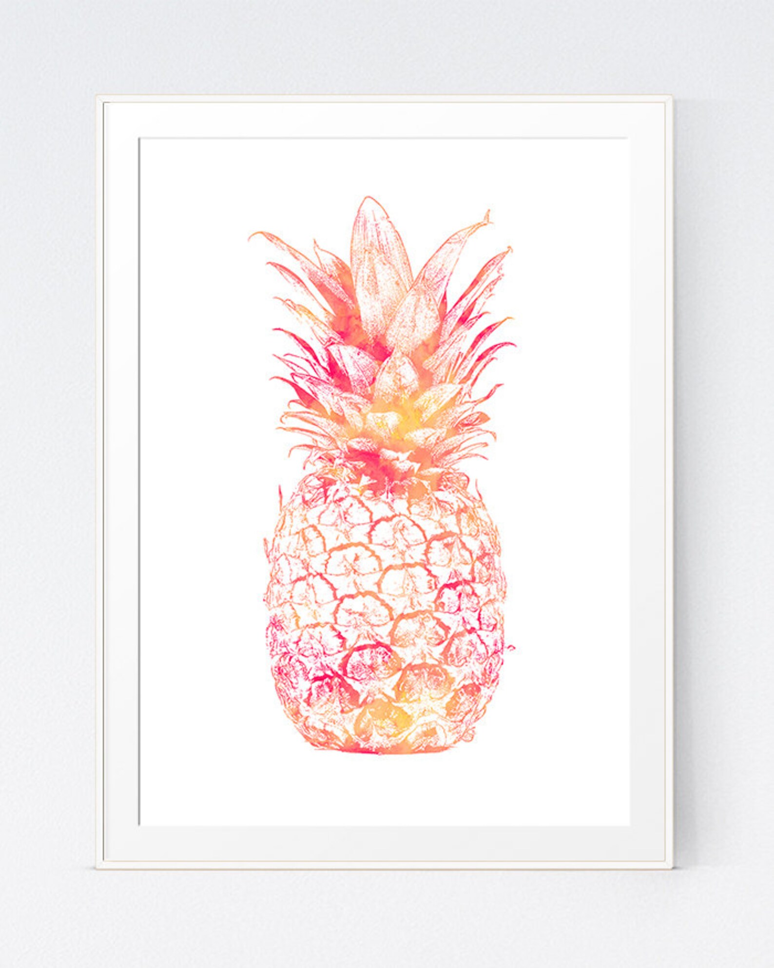 Hot Pink Gold Pineapple Print Pink and Gold Decorations Etsy