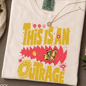 Dungeon Crawler Carl Shirt, This Is An Outrage T-Shirt, Princess Donut Tee, Donut And Mongo Graphic Top, Funny Cat Sci Fi Fantasy Reader