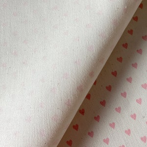 Organic Cotton Twill Fabric for Craft Projects, Sewing, Heart Print - Etsy