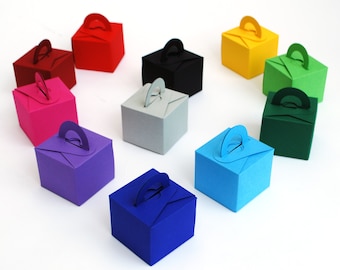 Recycled Card Party Gift Boxes, Small Gifts, Wedding Favours or Balloon Weights. Selection of Colours