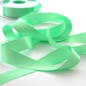 Mint Green Double Satin Ribbon 25mm (1 inch) width, Berisfords shade no. 56