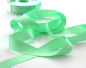 Mint Green Double Satin Ribbon 25mm (1 inch) width, Berisfords shade no. 56