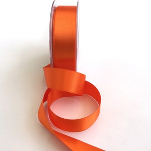 Double Satin Ribbon 25mm (1 inch) width, Berisfords shade no. 42 Orange Delight