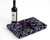 Luxury Reusable Gift Wrapping for Christmas, Happywrap Medium Size, Navy and Silver