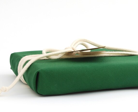 Reusable Cotton Gift Wrap, Simply Forest Green - Happywrap