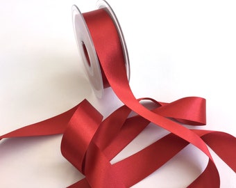 Double Satin Ribbon 25mm (1 inch) width, Berisfords shade Russet 489