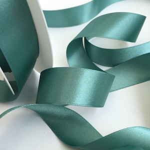 Double Satin Ribbon 25mm (1 inch) width, Berisfords shade no. 9788 Petrol