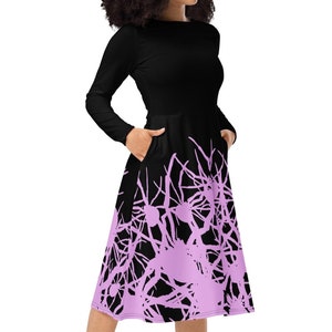 Spiders dress. Long sleeve midi length.