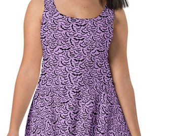 Bats Pattern Skater Dress