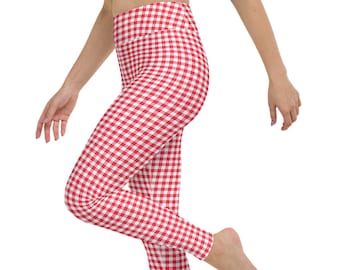 Gingham Print Yoga Leggings