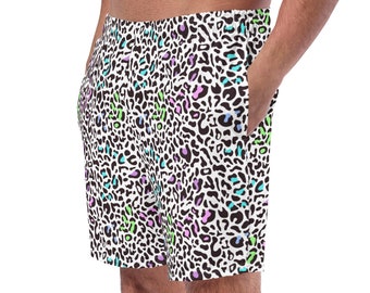 Pastellfarbene Badeshorts mit Leopardenmuster