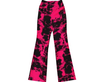 Hot Pink and Black Flare leggings