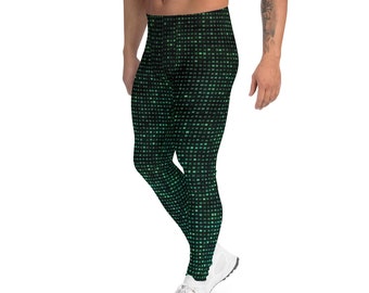 Green cyber mens leggings