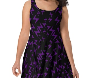 Purple Lightning Skater Dress