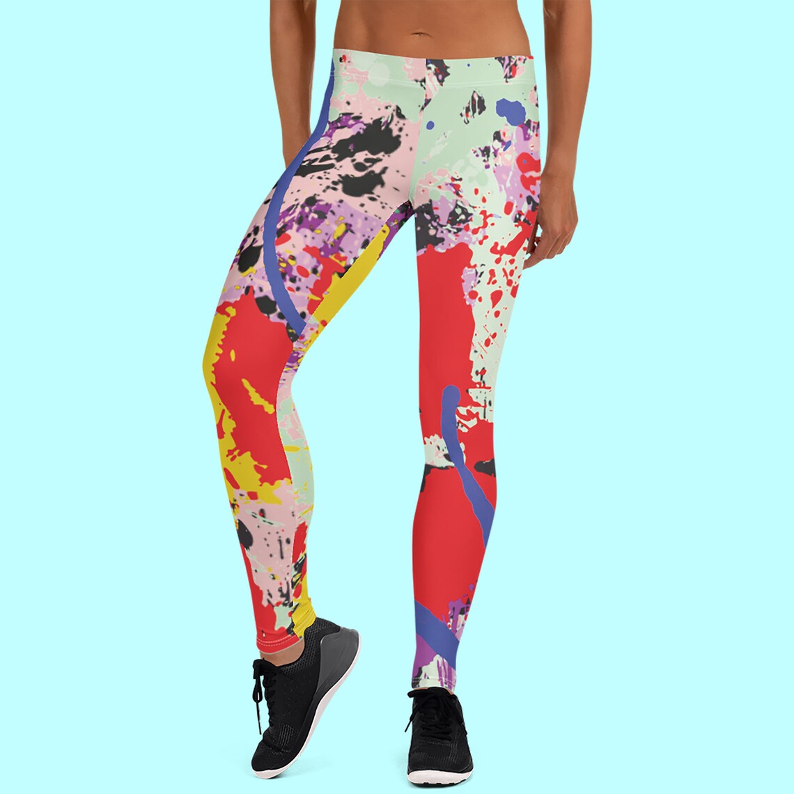 Paint Splatter Leggings Boho Graffiti Leggings 90er Jahre Etsy