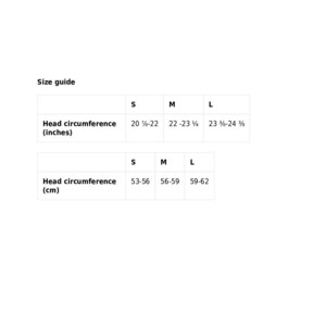 Beanie size chart. Please refer to description for size chart in written detail.