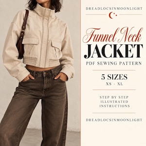 Funnel Neck Jacket PDF Sewing Pattern