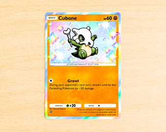 TCG Pocket Physical Custom Card Shiny Cubone Celestial Guardians | High Fidelity Proxy Trading Card for Binder Display