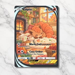Vulpix EX Full Art Proxy Card | Immersive Pokémon Fan Art | Custom Collector Card