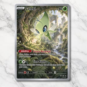 Celebi Full Art Custom - Proxy wysokiej jakości - Karta TCG - Niestandardowa grafika fanowska