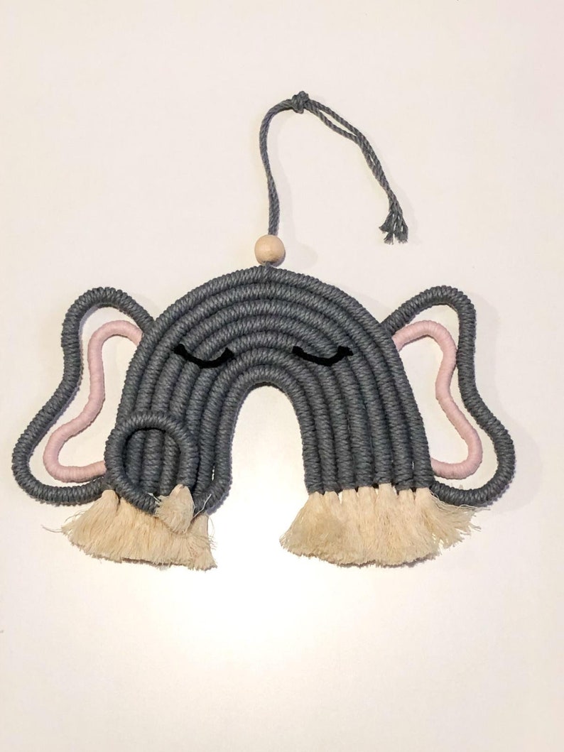 Macramé Elephant Wall Hanging / Nursery Decor / Playroom Decor Etsy