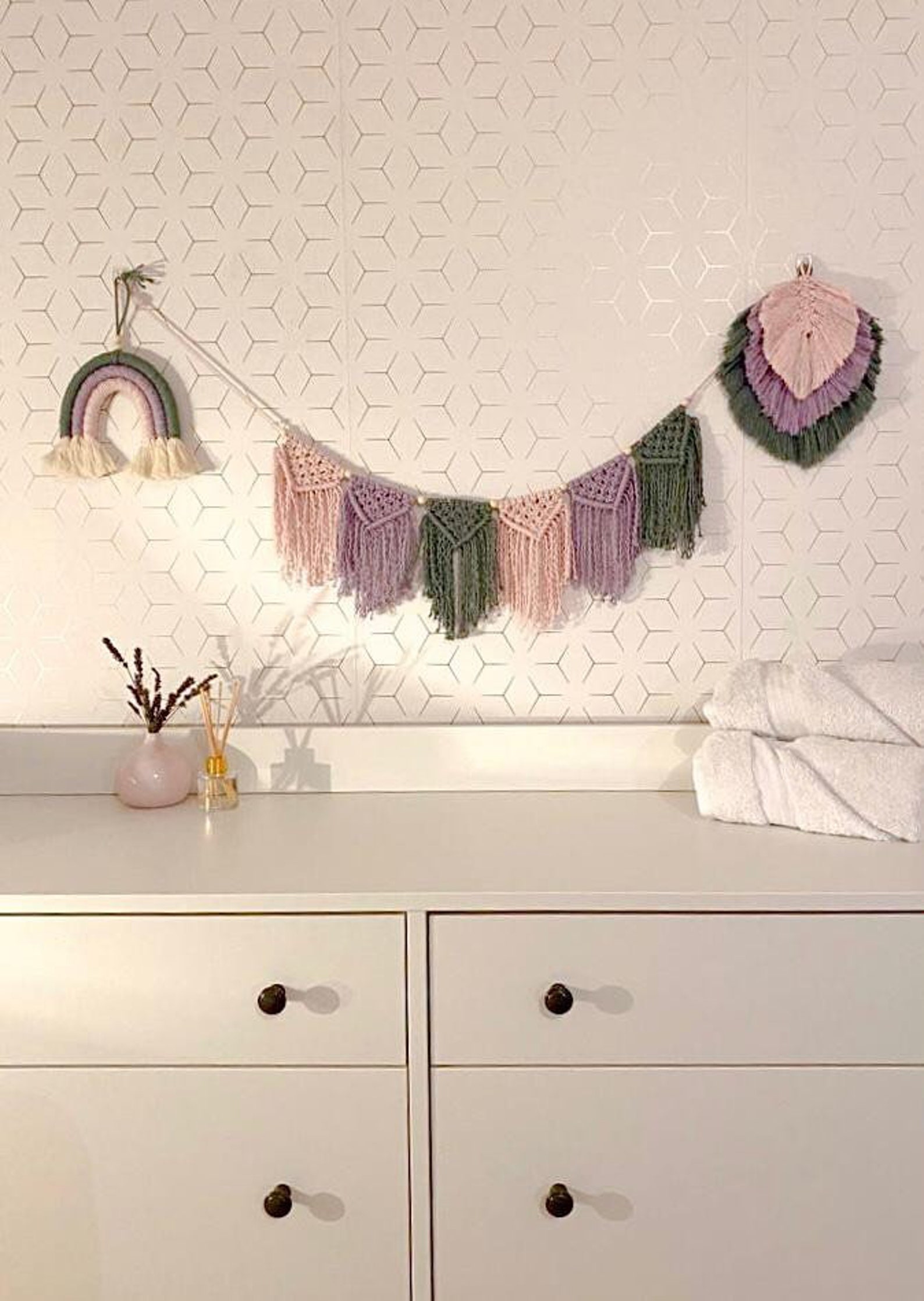 Macramé Bunting / Nursery Decor / Playroom Wall Hanging Etsy