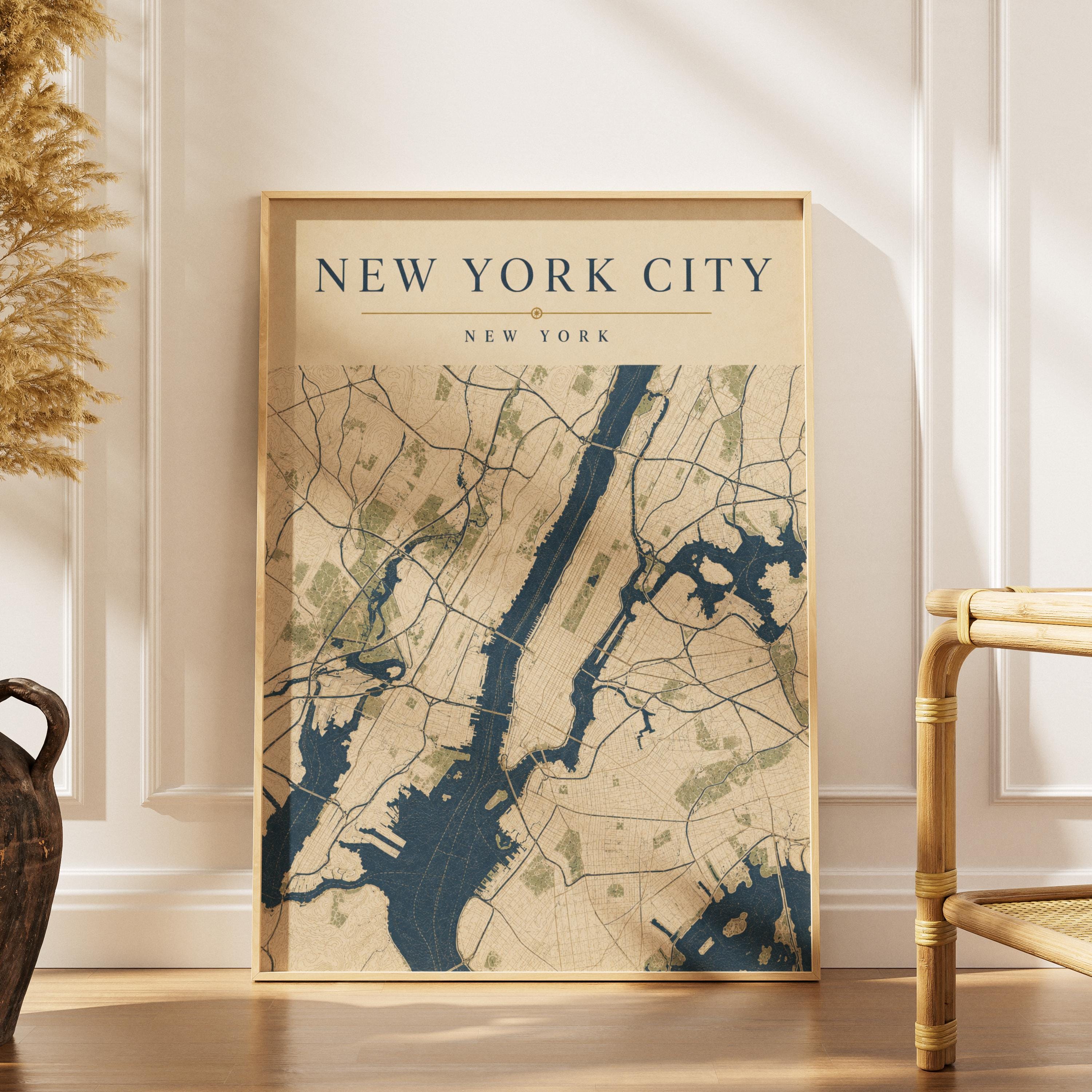 Navy New York Poster - Etsy