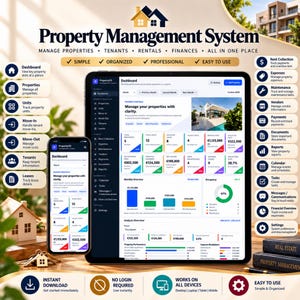 Property Management System | Real Estate CRM | Offline HTML Dashboard | Tenant Lease Tracker